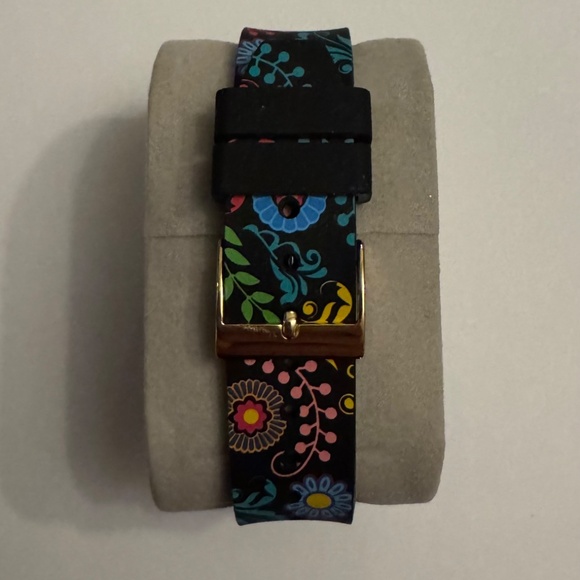 GUESS Ladies Day of the Dead Black & Gold Tone Watch - Picture 3 of 4